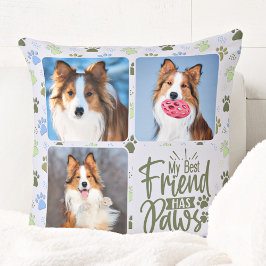 Hund Lover Bester Freund 3 Foto Niedlich Paw Print Kissen