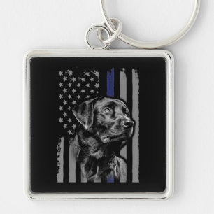 Hund Lover Black Labrador American Flag Thin Lin Schlüsselanhänger