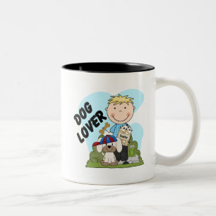 Hund Lover Blond Boy T Shirts und Geschenke Zweifarbige Tasse