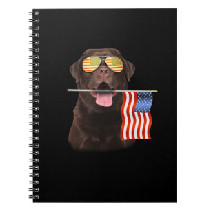 Hund Lover   Chocolate Labrador, USA - Flagge Notizblock