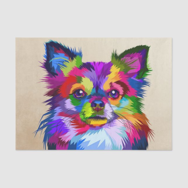 Hund Lover Colorful Chihuahua Dog Seidenpapier (Vorderseite)