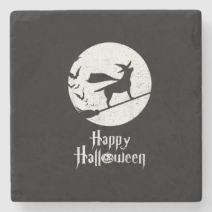 Hund Lover   Frohe Halloween-Labrador Hexenmeister Steinuntersetzer
