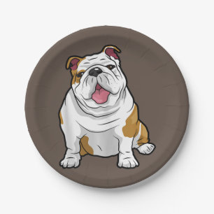 Hund Lover   Funny English Bulldog Welppy Gift Pappteller