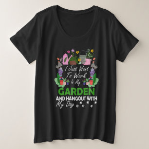 Hund Lover Gardener Garden Haustiere Pflanze Garte Große Größe T-Shirt