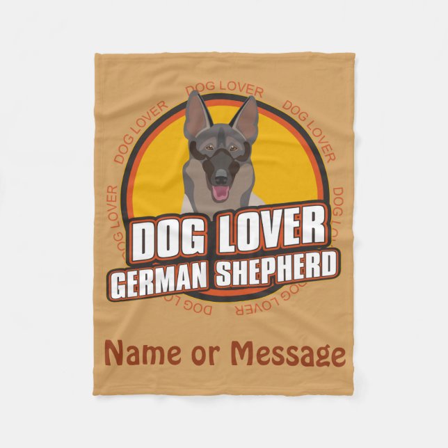 Hund Lover German Shepherd Individuelle Name oder  Fleecedecke (Vorderseite)