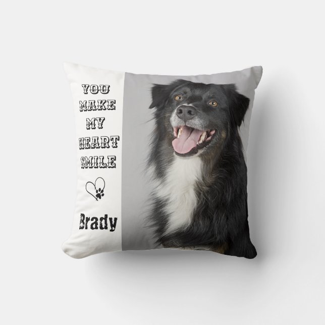 Hund Lover Geschenk Haustier Personalisiertes Foto Kissen (Vorderseite)