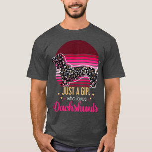 Hund Lover Girl Vintage Dackel T-Shirt