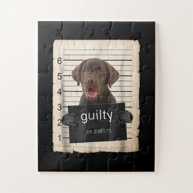 Hund Lover | Guilty Chocolate Labrador Bad Dog Puzzle (Vertikal)