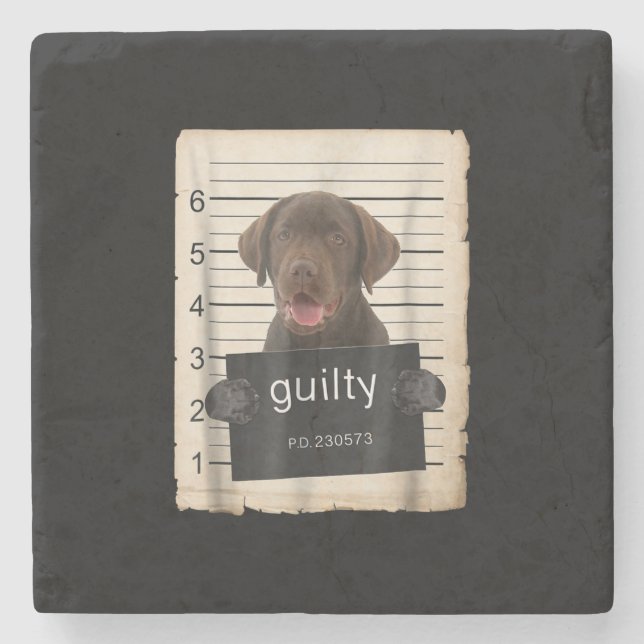 Hund Lover | Guilty Chocolate Labrador Bad Dog Steinuntersetzer (Vorderseite)