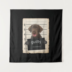 Hund Lover   Guilty Chocolate Labrador Bad Dog Wandteppich