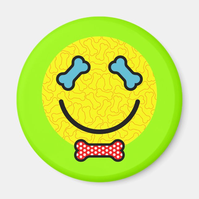 Hund Lover - Happy Face Magnet (Vorne)