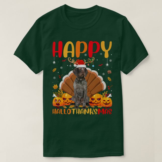 Hund Lover Happy German Drahthaar Pointer Dog Hell T-Shirt (Design vorne)
