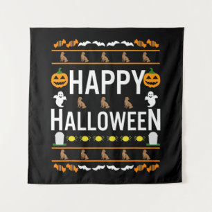 Hund Lover Happy Halloween Chocolate Labrador Wandteppich