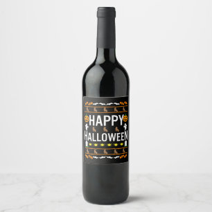Hund Lover Happy Halloween Chocolate Labrador Weinetikett
