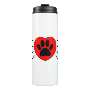 Hund Lover Herz und Pfoten Print Thermosbecher