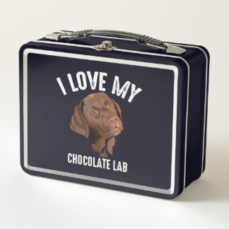 Hund Lover | I Liebe Mein Schokolade Labrador Metall Brotdose