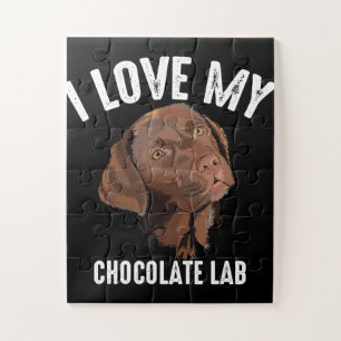 Hund Lover   I Liebe Mein Schokolade Labrador Puzzle