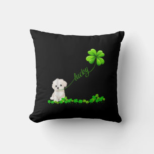 Hund Lover Irisches Kleeblatt Lucky mit Niedlich Kissen
