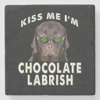 Hund Lover | Kiss Me I'm Chocolate Labrish Steinuntersetzer
