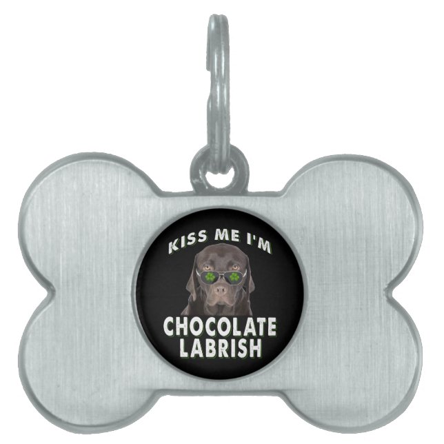 Hund Lover | Kiss Me I'm Chocolate Labrish Tiermarke (Vorderseite)