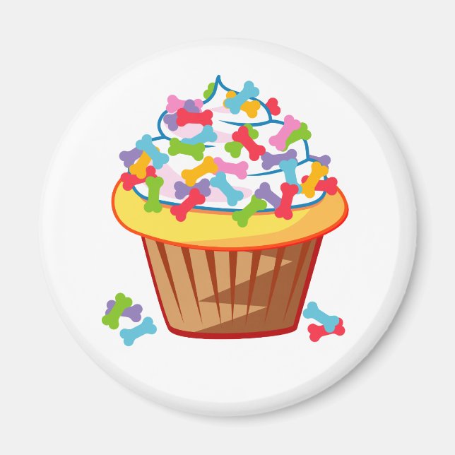 Hund Lover - Kuchen mit Hundeknochen Magnet (Vorne)