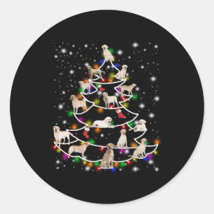 Hund Lover   Labrador Christmas Tree Runder Aufkleber