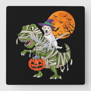 Hund Lover   Labrador Retriever Riever Mummy T Rex Quadratische Wanduhr