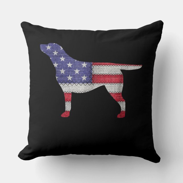 Hund Lover | Labrador Retriever Silhouette USA Fla Kissen (Vorderseite)