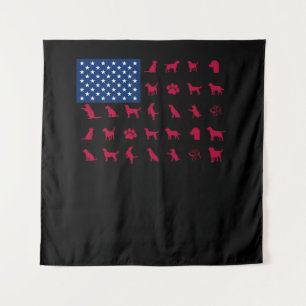 Hund Lover Labrador Retriever USA American Flag Wandteppich