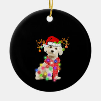 Hund Lover | Maltesische Weihnachtsmannmütze Xmas  Keramik Ornament