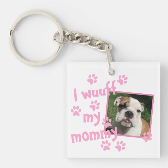 Hund Lover Mama mit Personalisiertem Foto Schlüsselanhänger (Vorderseite)