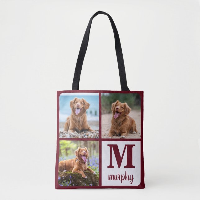 Hund Lover Modernes Monogramm Personalisiert 3 Pet (Vorderseite)