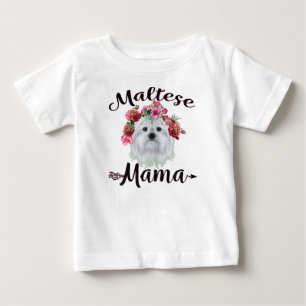Hund Lover Niedliche maltesische Mama Dog Blume Baby T-shirt