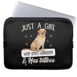 Hund Lover | Nur ein Mädchen, das Labrador Tattoos Laptopschutzhülle