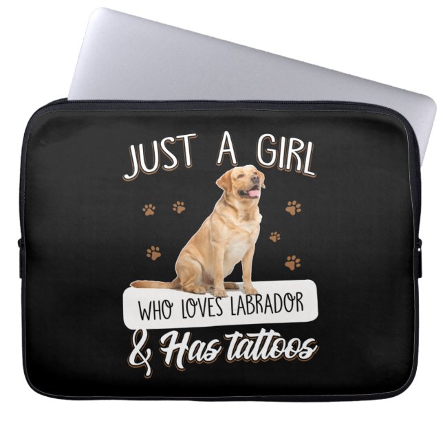 Hund Lover | Nur ein Mädchen, das Labrador Tattoos Laptopschutzhülle (Vorderseite)