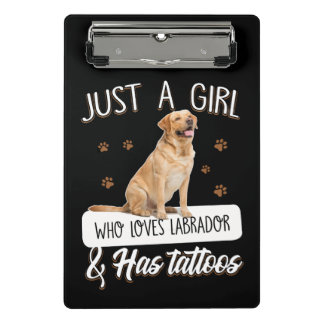Hund Lover | Nur ein Mädchen, das Labrador Tattoos Mini Klemmbrett