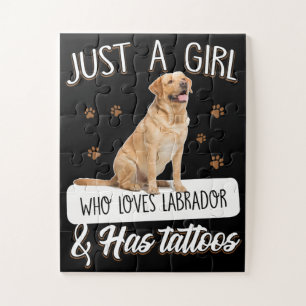 Hund Lover Nur ein Mädchen, das Labrador Tattoos Puzzle