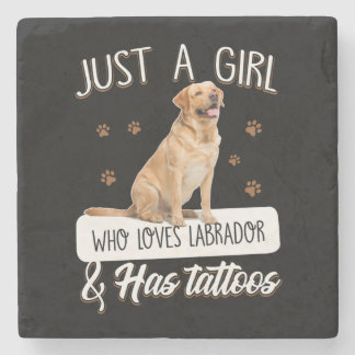 Hund Lover | Nur ein Mädchen, das Labrador Tattoos Steinuntersetzer