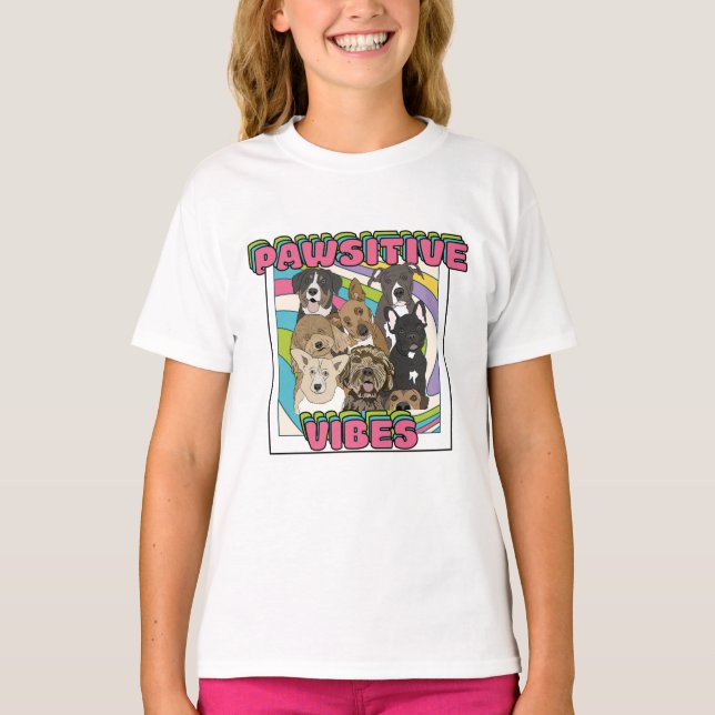 Hund Lover - Pawsitive Vibes T-Shirt (Vorderseite)