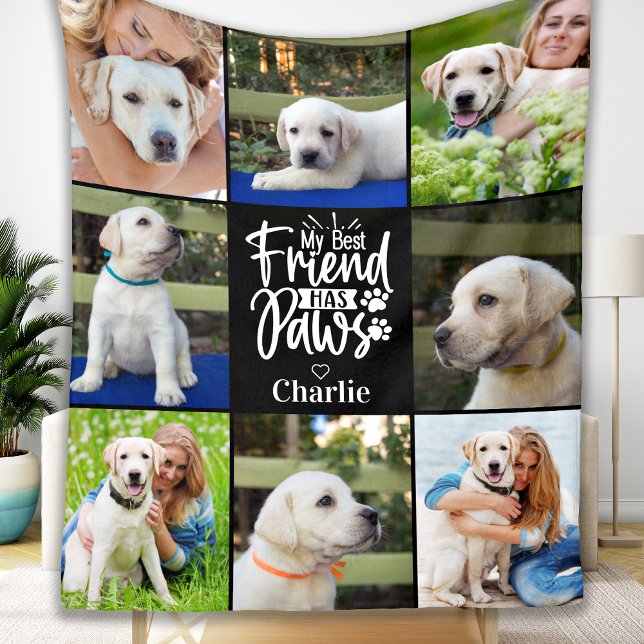 Hund Lover Pet Modernes Personalisiert 8 Fotomater Fleecedecke (Von Creator hochgeladen)