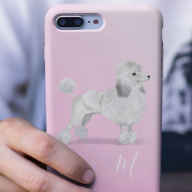 Hund Lover Pink Niedliches Monogramm Case-Mate iPhone Hülle (Von Creator hochgeladen)
