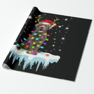 Hund Lover   Schokolade Labrador Christmas Light Geschenkpapier
