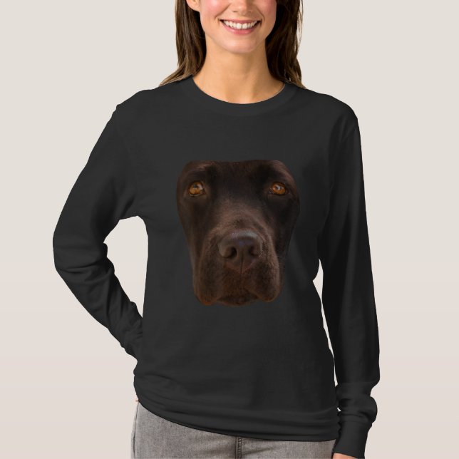 Hund Lover | Schokolade Labrador Dark Brown Dog Fa T-Shirt (Vorderseite)