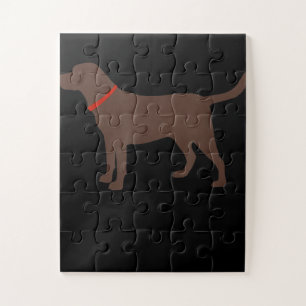 Hund Lover Schokolade Labrador Hund Silhouette Puzzle