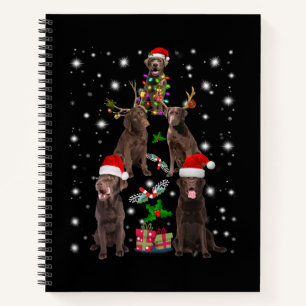 Hund Lover   Schokolade Labrador Weihnachtsbaum Notizbuch