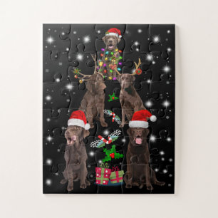 Hund Lover   Schokolade Labrador Weihnachtsbaum Puzzle