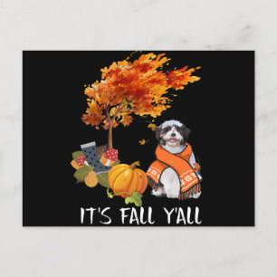 Hund Lover   Shih Tzu is Fall Yall Ankündigungspostkarte