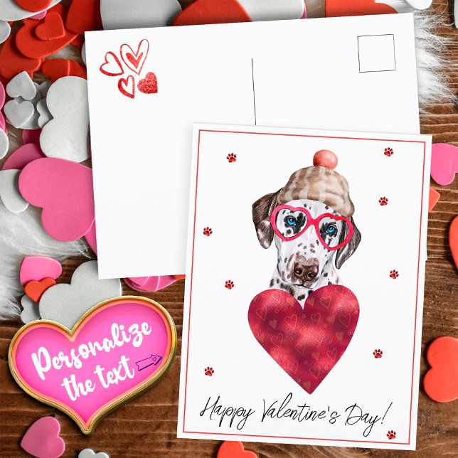Hund Lover Valentine Geschenk Dalmatiner Feiertagspostkarte (Von Creator hochgeladen)