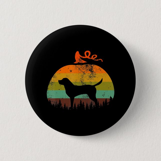 Hund Lover | Vintager KürbisHalloween Labrador Button (Vorderseite)