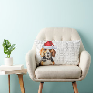 Hund Lover Weihnachts-Beagle in einem Winterhut Lendenkissen